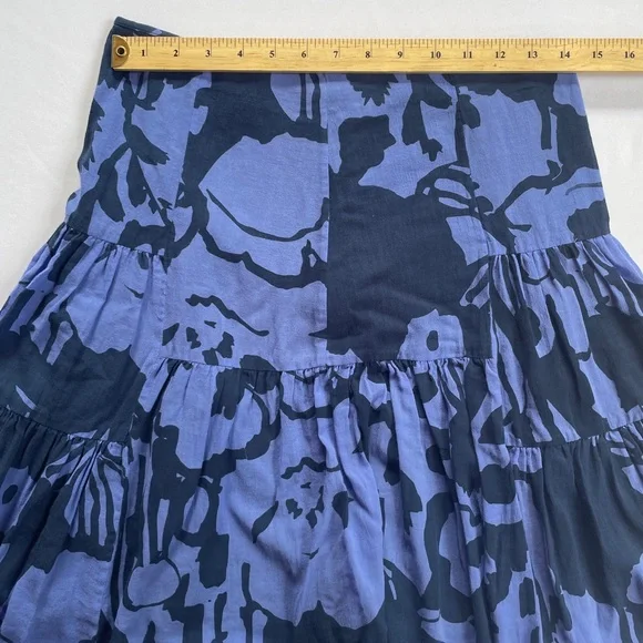 Rare 90s-00s New Man Blue Floral Cotton Mini Skirt - Sz 38F - Picture 11 of 13